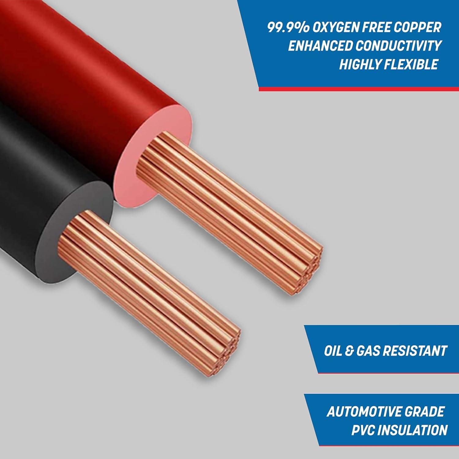 Cable eléctrico de cobre 16 AWG GS Power 30.48m rojo/negro
