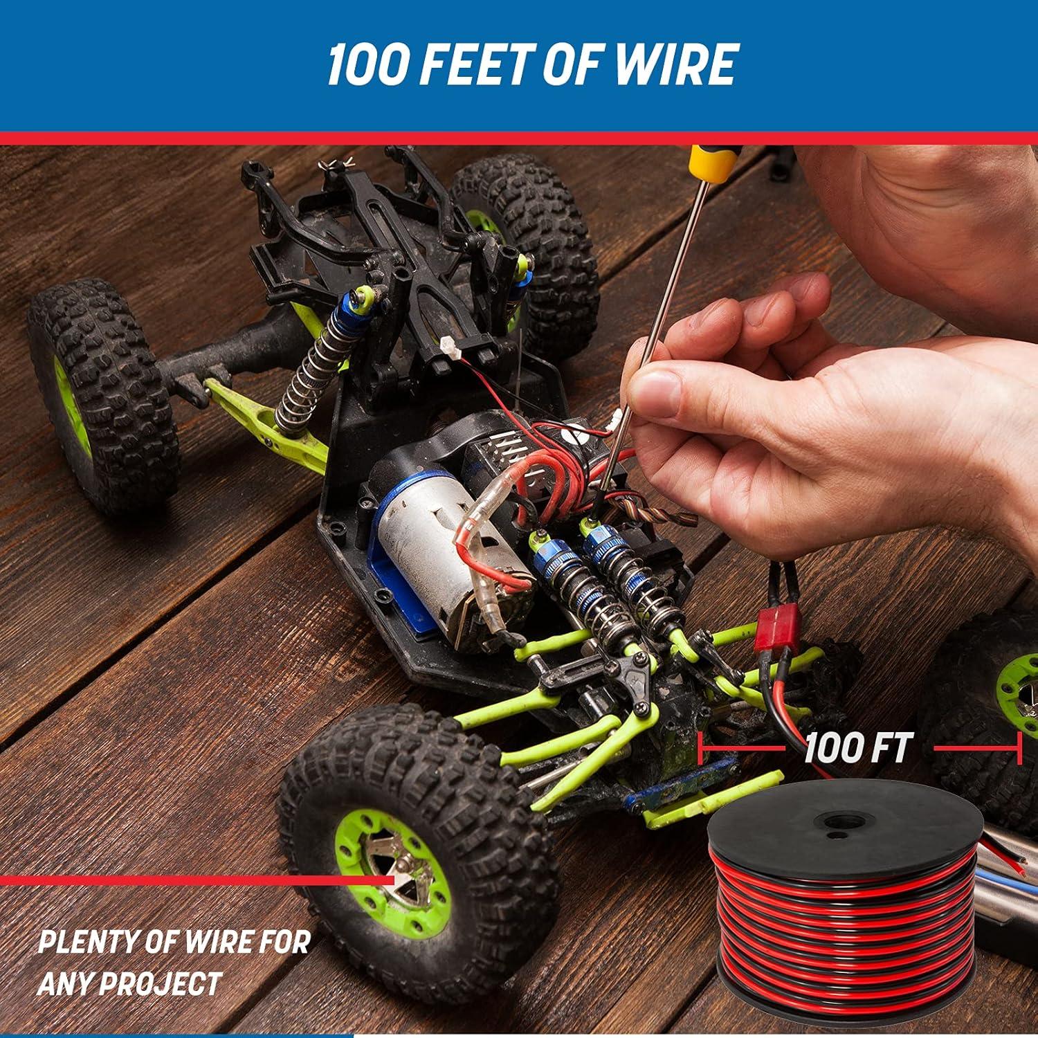 Cable eléctrico de cobre 16 AWG GS Power 30.48m rojo/negro