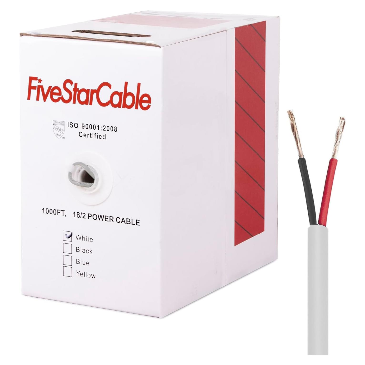 Cable Bajo Voltaje Trenzado 18 AWG 1000 pies PVC Five Star