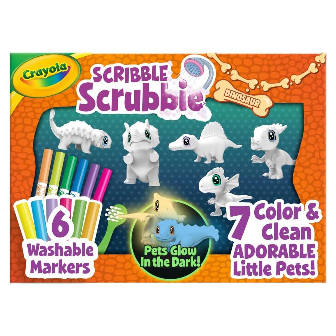 Paquete Crayola Scribble Scrubbie 7 Dinosaurios y Marcadores