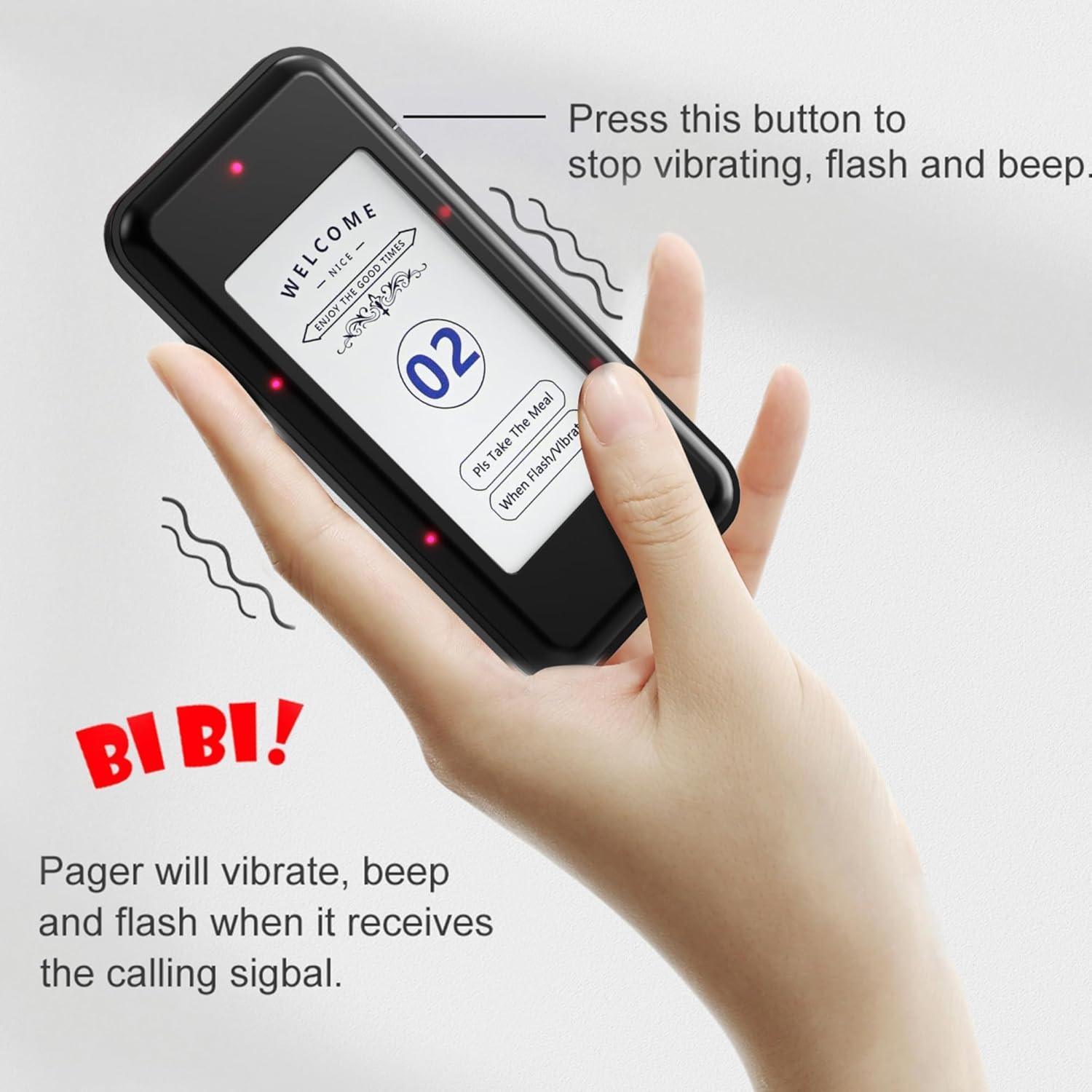 Sistema de Pagers Inalámbrico Genérico 16-Buzzer LCD 500m