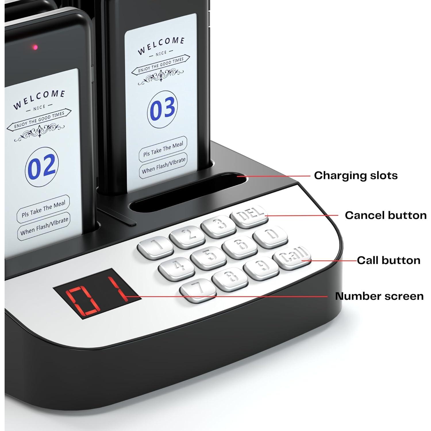 Sistema de Pagers Inalámbrico Genérico 16-Buzzer LCD 500m