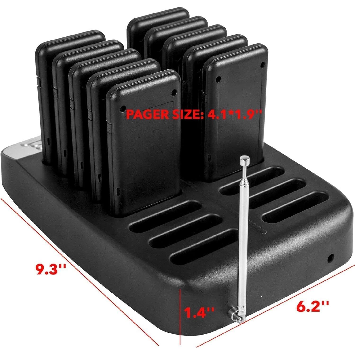 Sistema de Pagers Inalámbrico Genérico 16-Buzzer LCD 500m