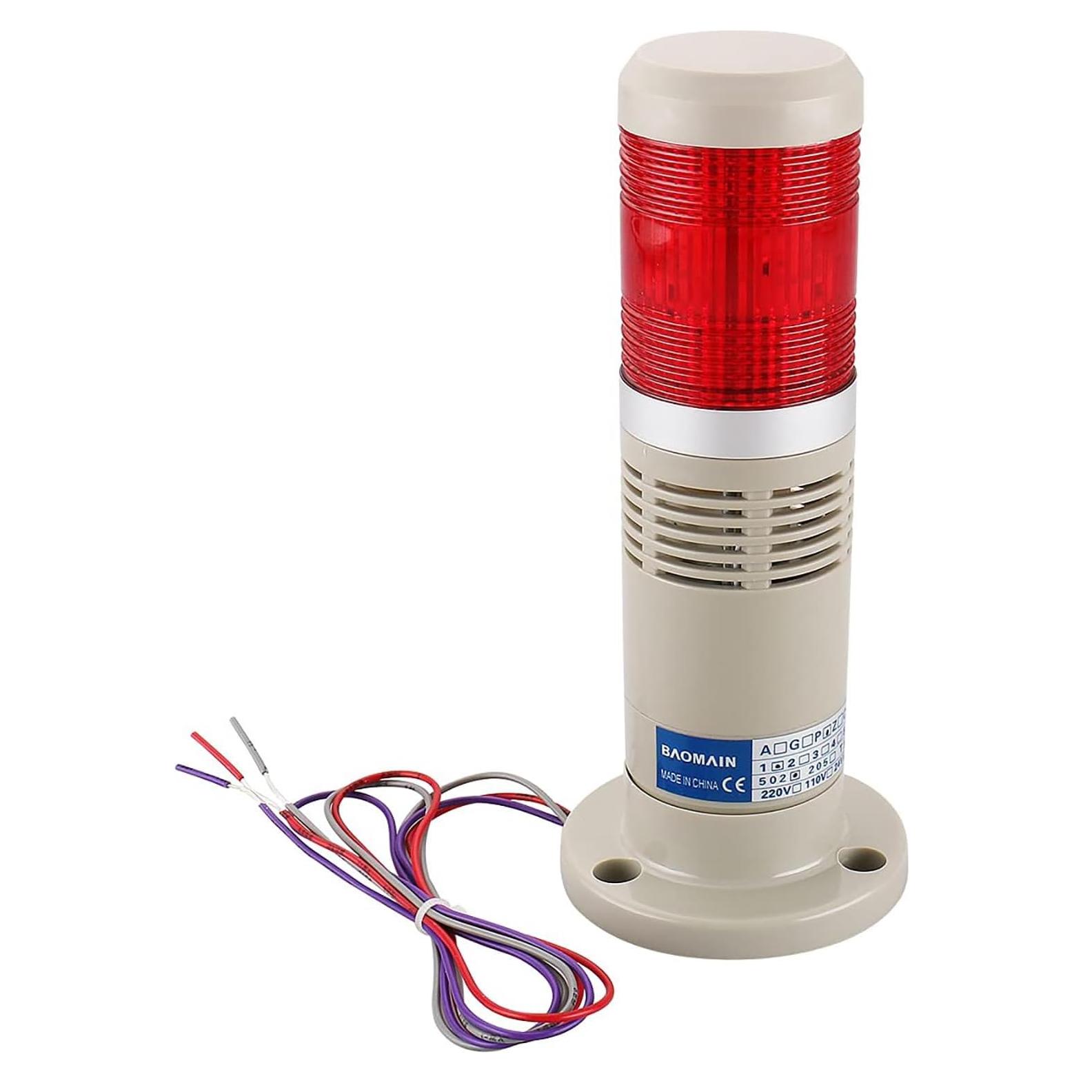 Luz de Advertencia Industrial Baomain LTP-502TJ 24V CC Roja