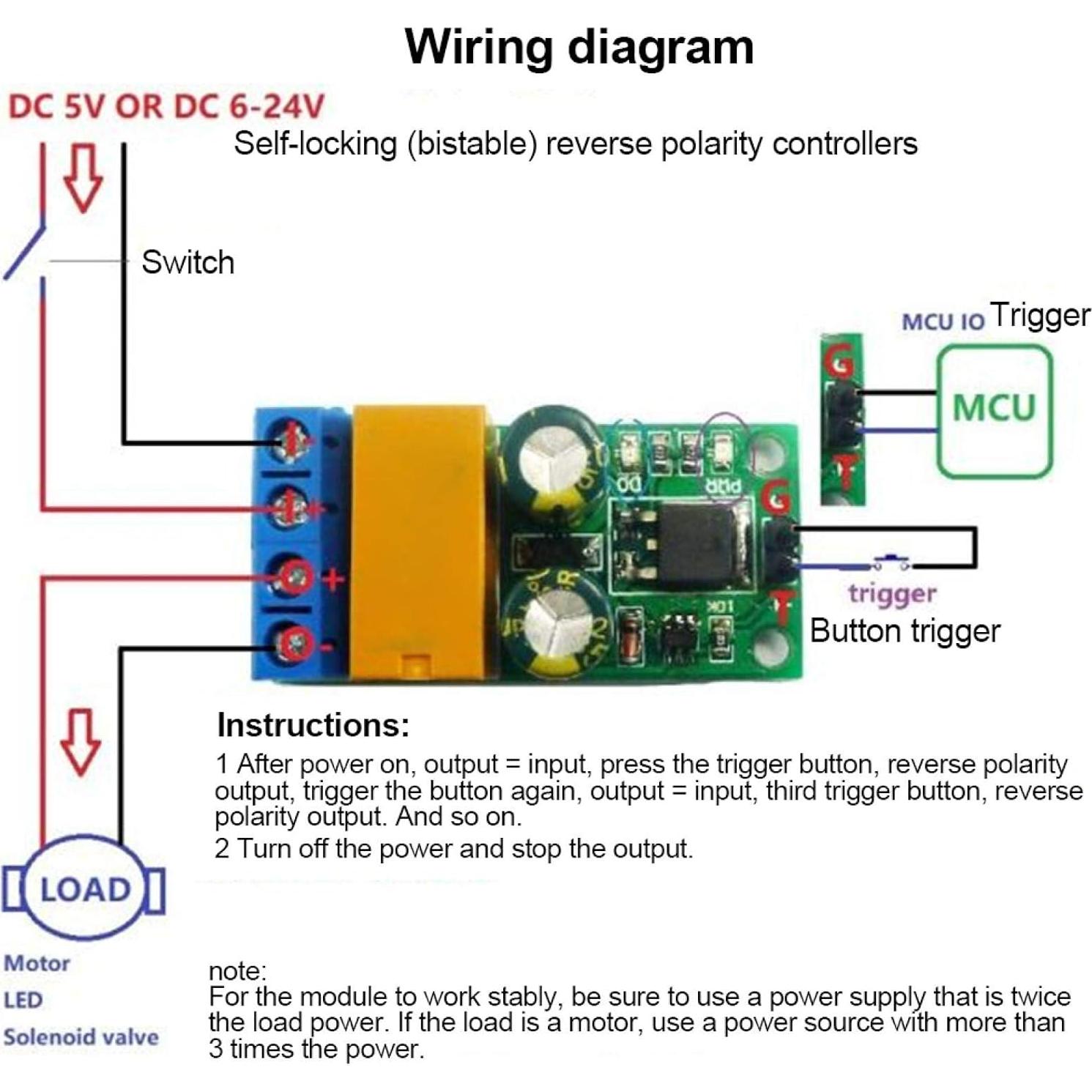 Controlador de Motor DC Hilitand 6-24V Reversible CW/CCW