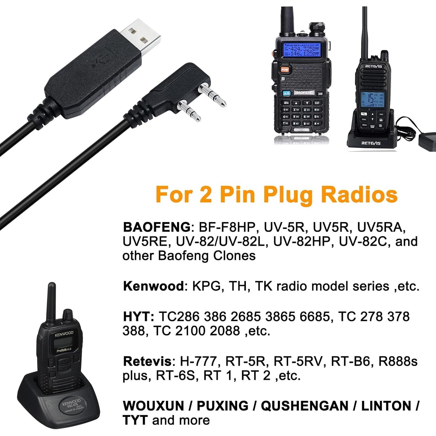Cable de Programación USB FTDI 0.91m para Baofeng Kenwood