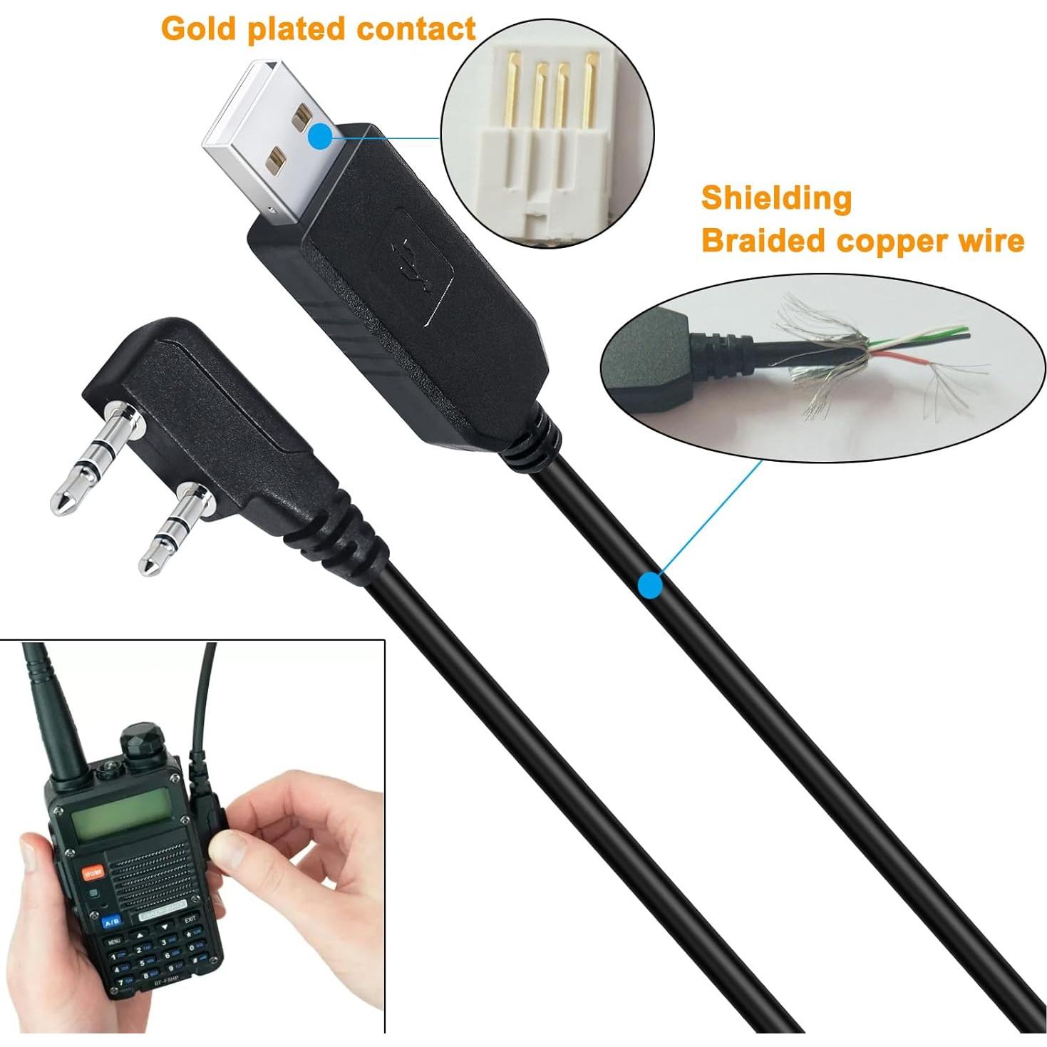 Cable de Programación USB FTDI 0.91m para Baofeng Kenwood