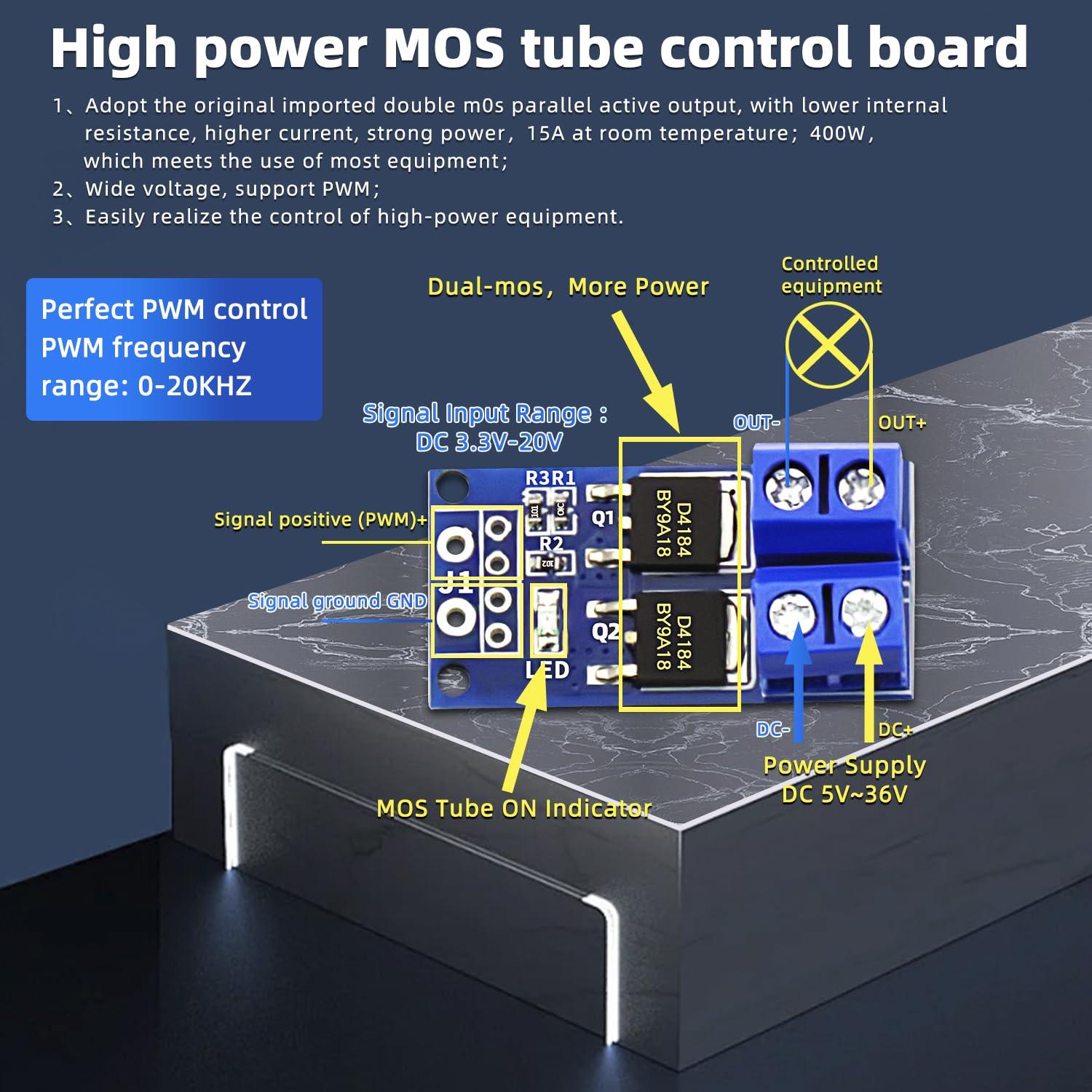 Módulo de Conmutación MOSFET DaFuRui 15A 400W PWM 0-20KHz