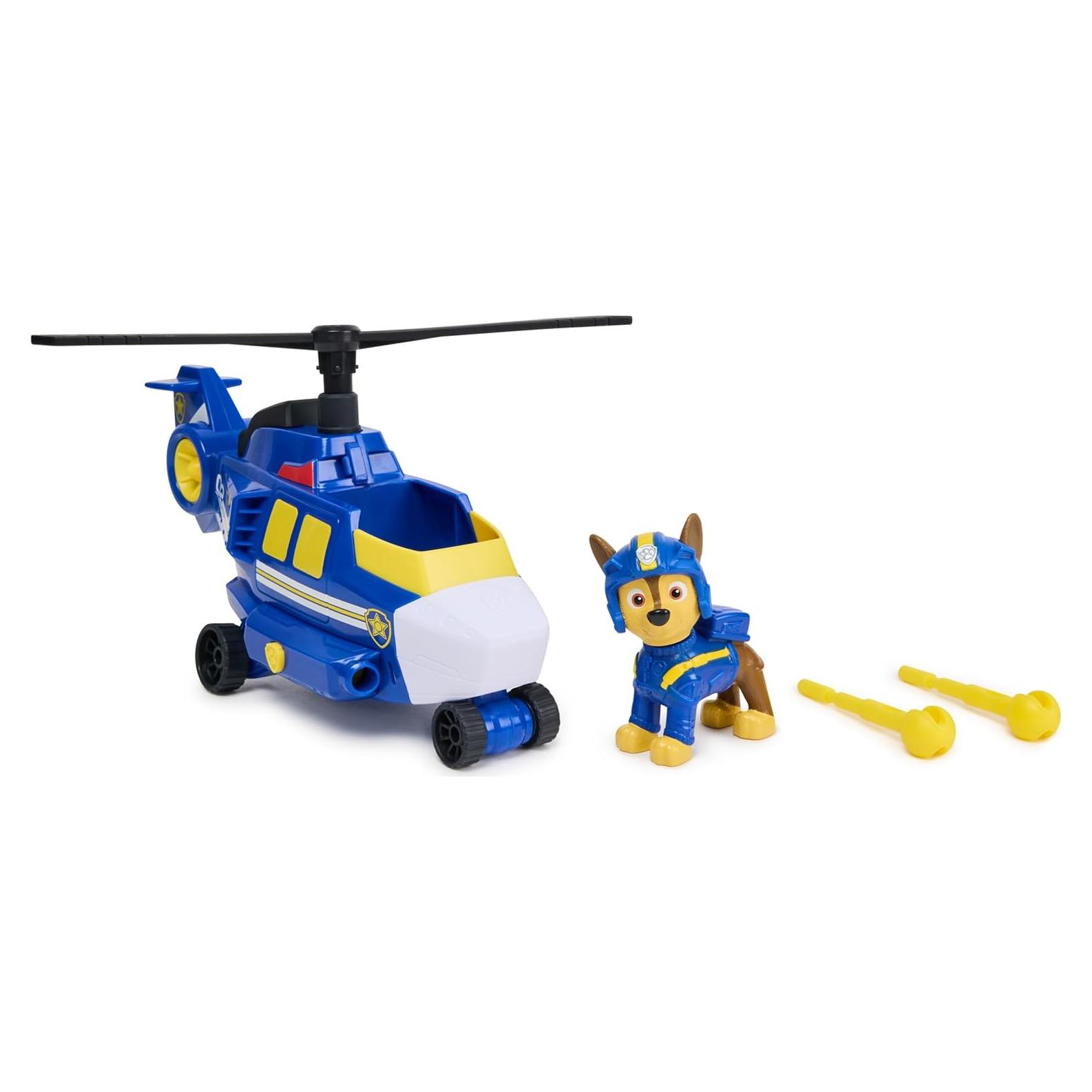 Paw Patrol - Paw Patrol – Chase Air Rescue Vehicle Figurine – Car Collectible Figurine – Projectiles Mission Aerobatics – Paw Patrol Vehicle – Children's Car – Children's Toy 3 Years and Above