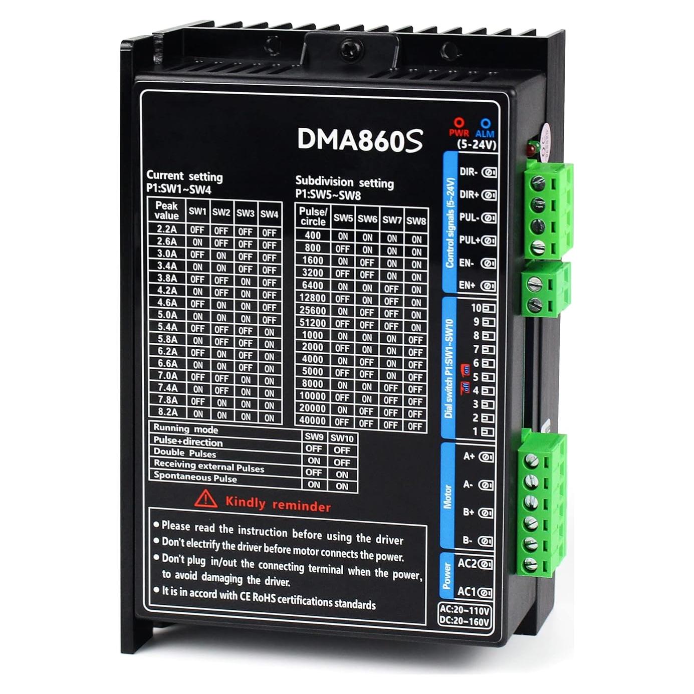 Controlador de Motor Paso a Paso CNCTOPBAOS DMA860S 2.2A-8.2A