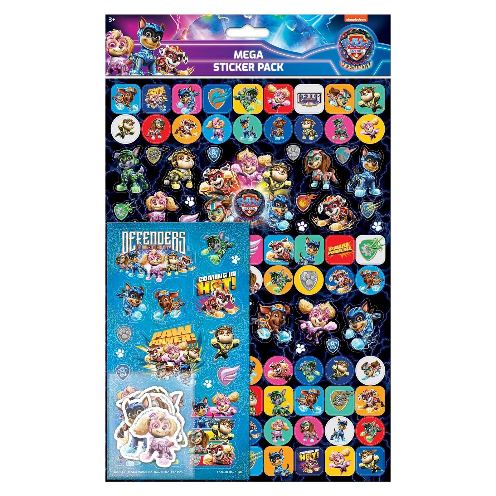 Mega Pack Stickers PAW Patrol Película Poderosa 150 Piezas