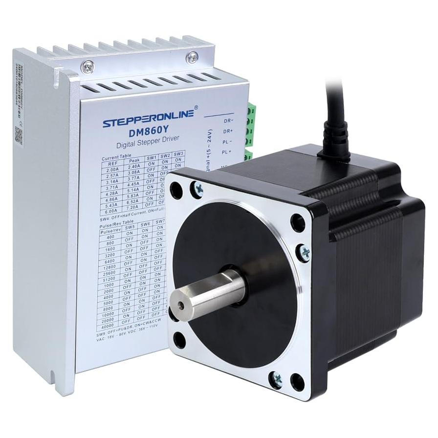 Kit CNC Motor Paso Nema 34 4.8Nm 6.0A y Controlador DM860Y