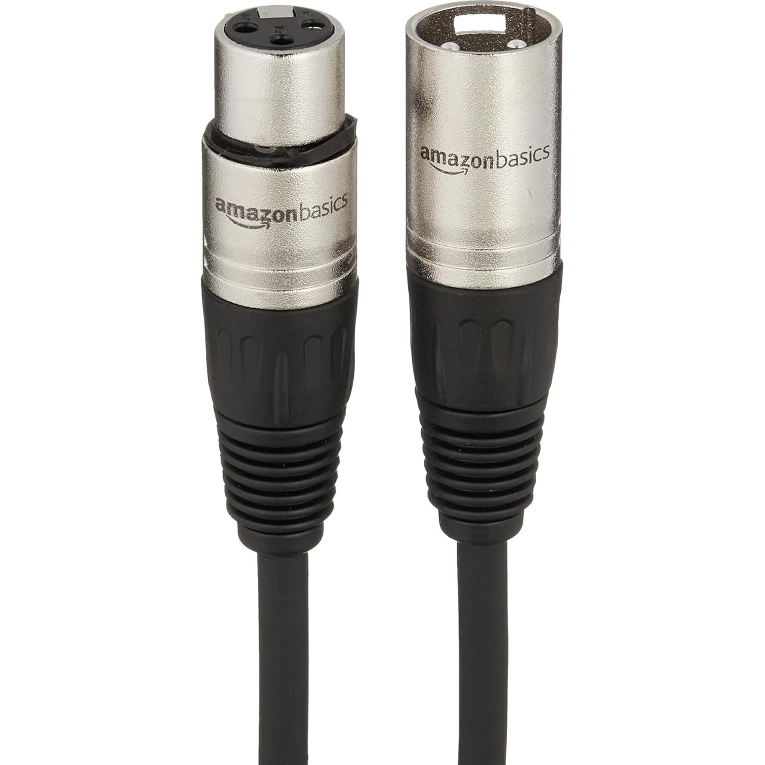 Cable de micrófono XLR Amazon Basics 3.05m macho a hembra negro