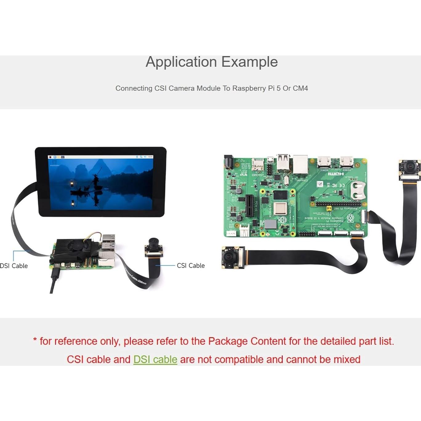 Cable flexible CSI FPC Waveshare para Raspberry Pi 5 300mm