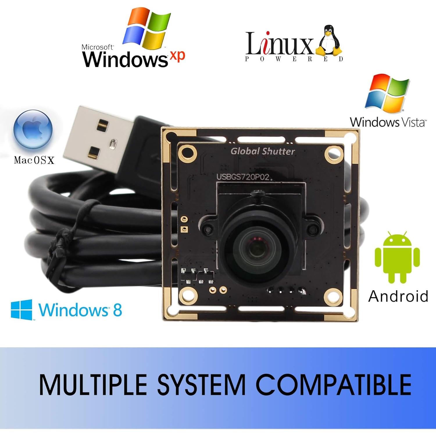 Cámara USB IFWATER 720P Obturador Global 60fps Lente 100°