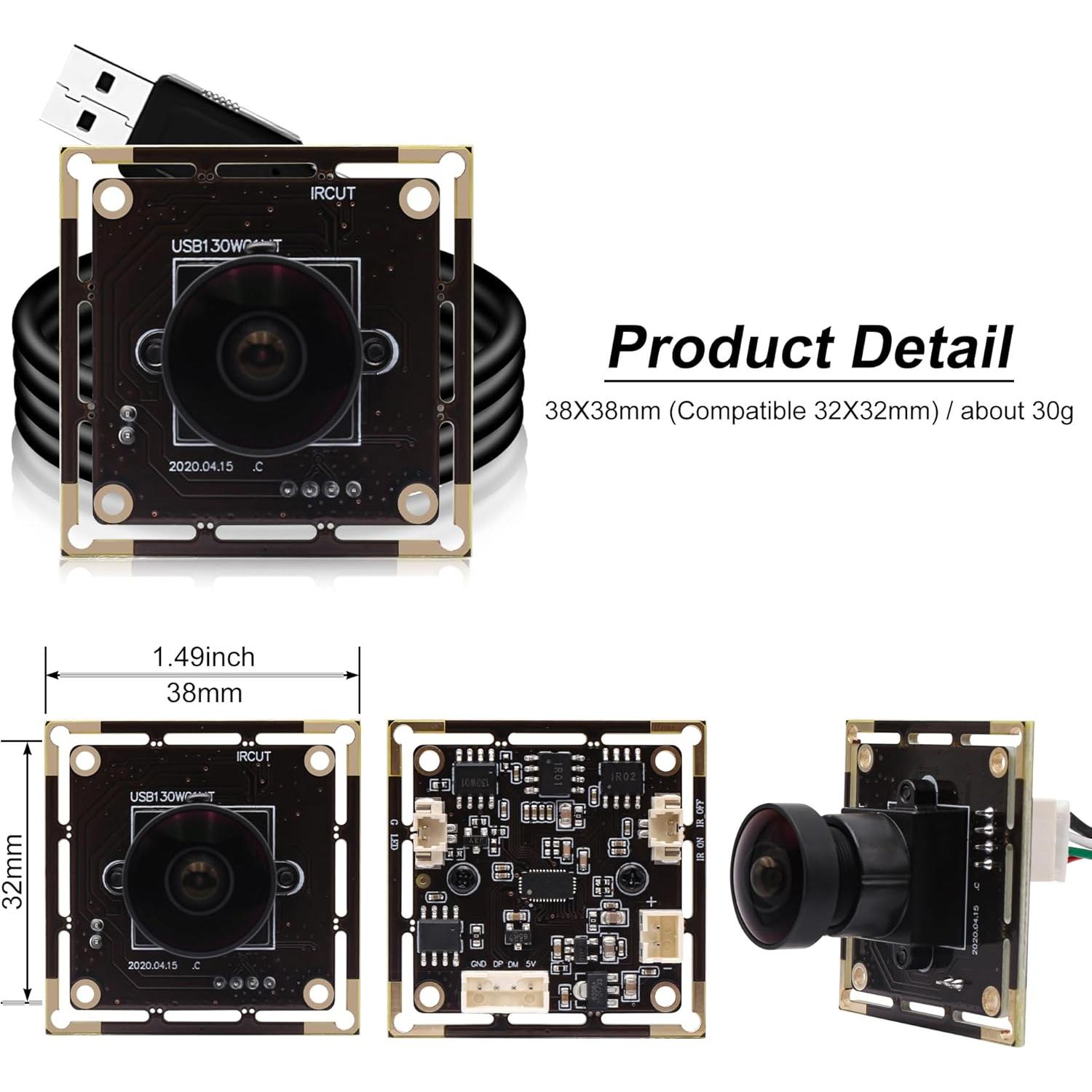Cámara USB MMLove 1.3MP Full HD 960P Lente Ojo de Pez 170°