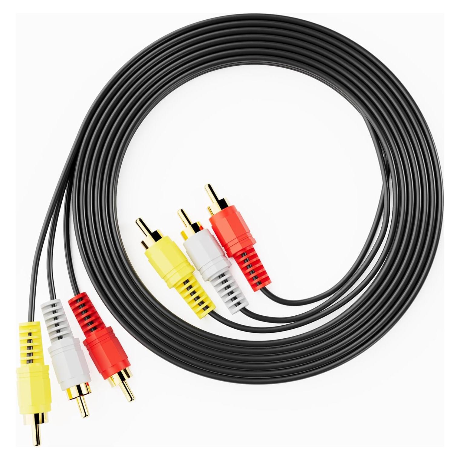 Cable RCA de Audio y Video Eanetf 1.52m Macho a Macho