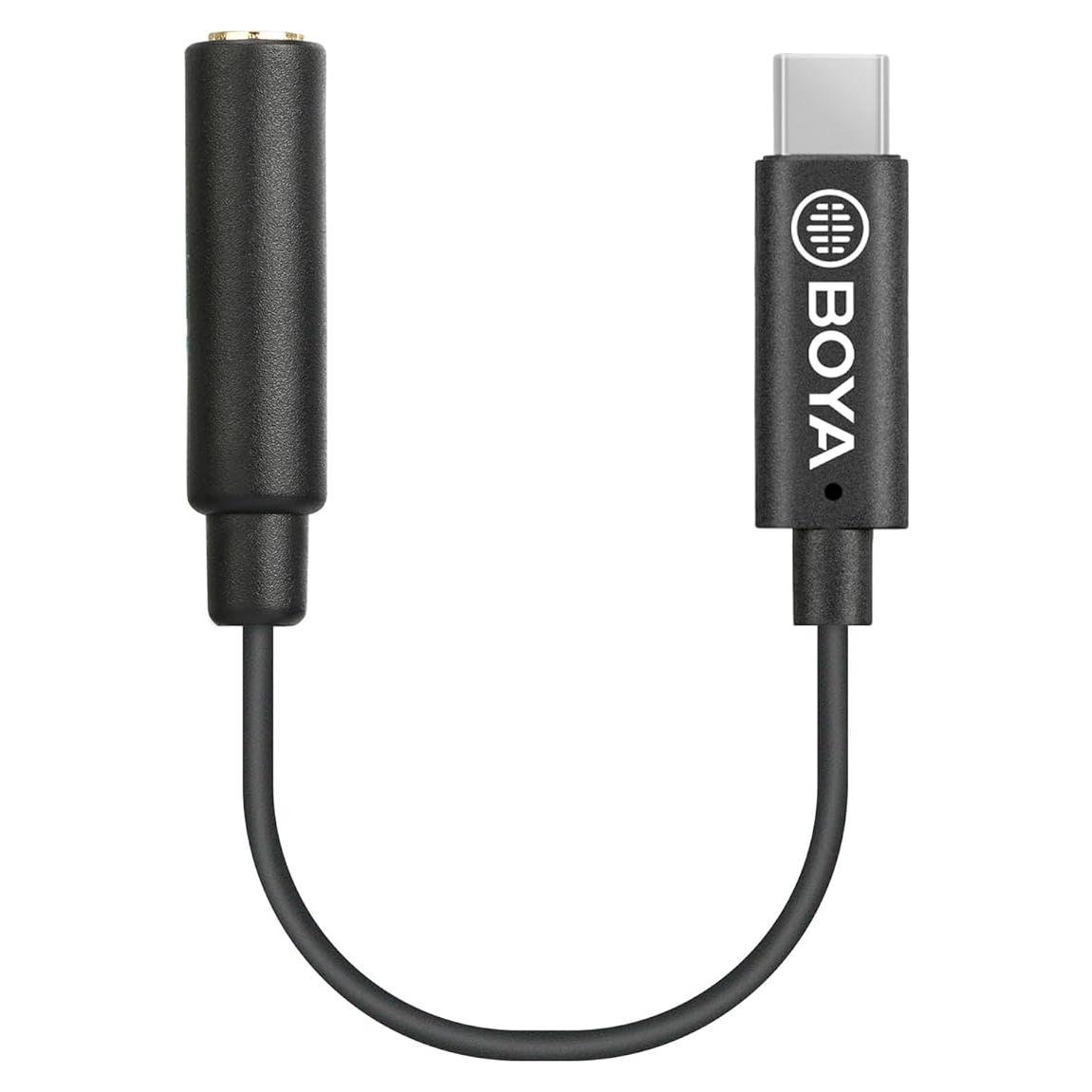 Adaptador USB-C Macho a Hembra TRS 3.5mm BOYA BY-K4