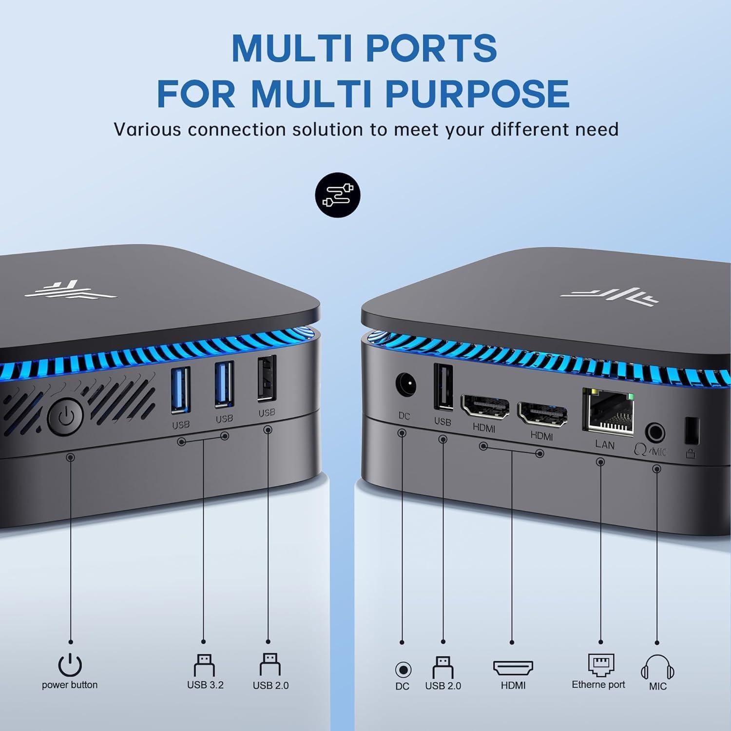 Mini PC KAMRUI AK1 Plus 16GB RAM 512GB SSD 4K HDMI