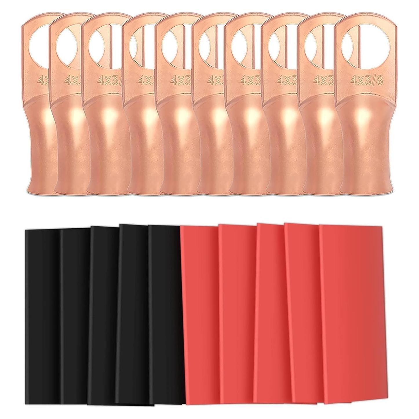 Conectores de Terminal de Anillo Sanuke 4 AWG M10 - 10 Piezas