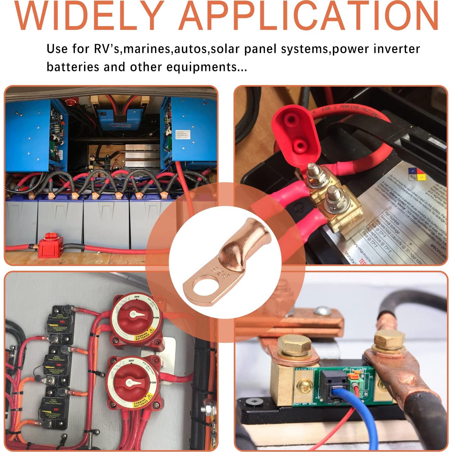 10 Terminales de Anillo de Cobre 2 AWG 3/8" Super Cloud