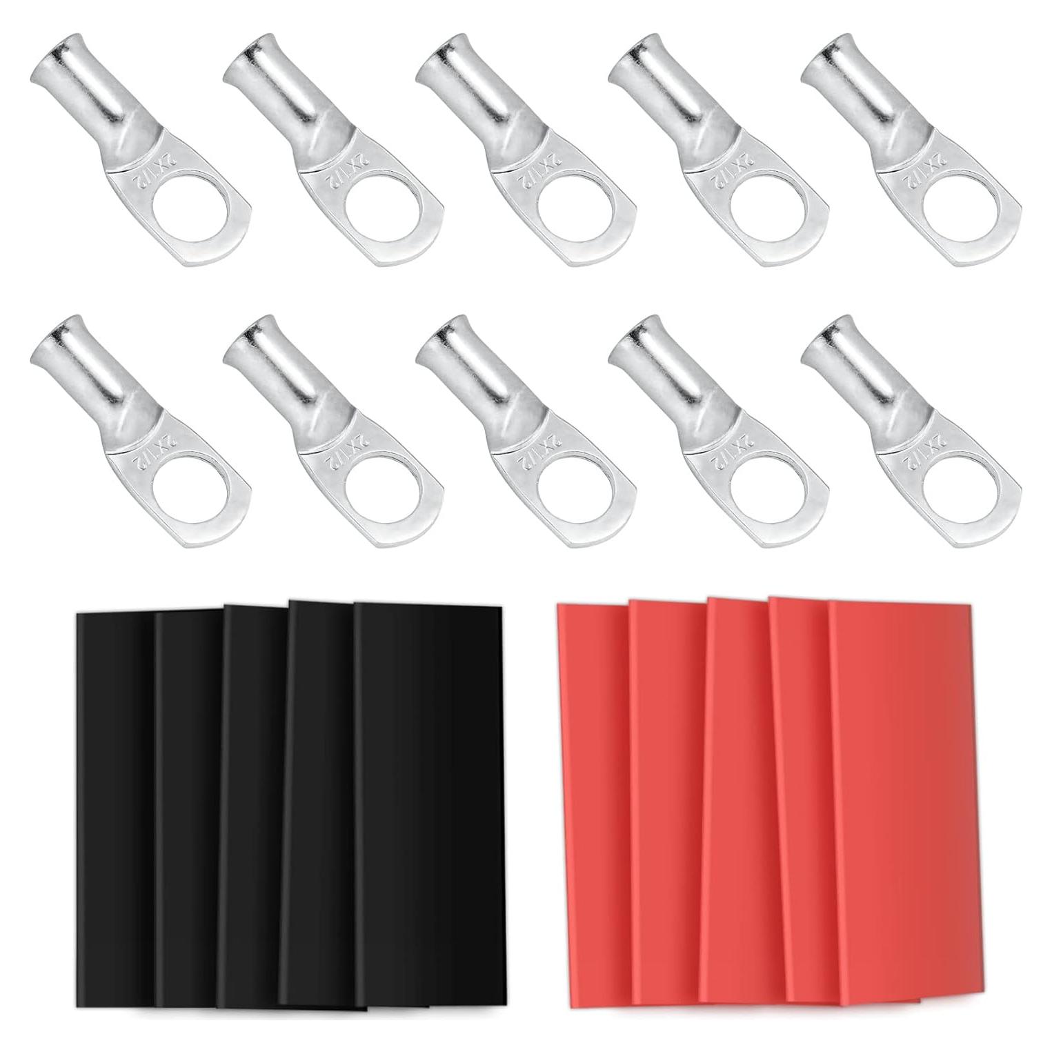 10 Terminales de Anillo de Cobre Estañado 6 AWG Sanuke