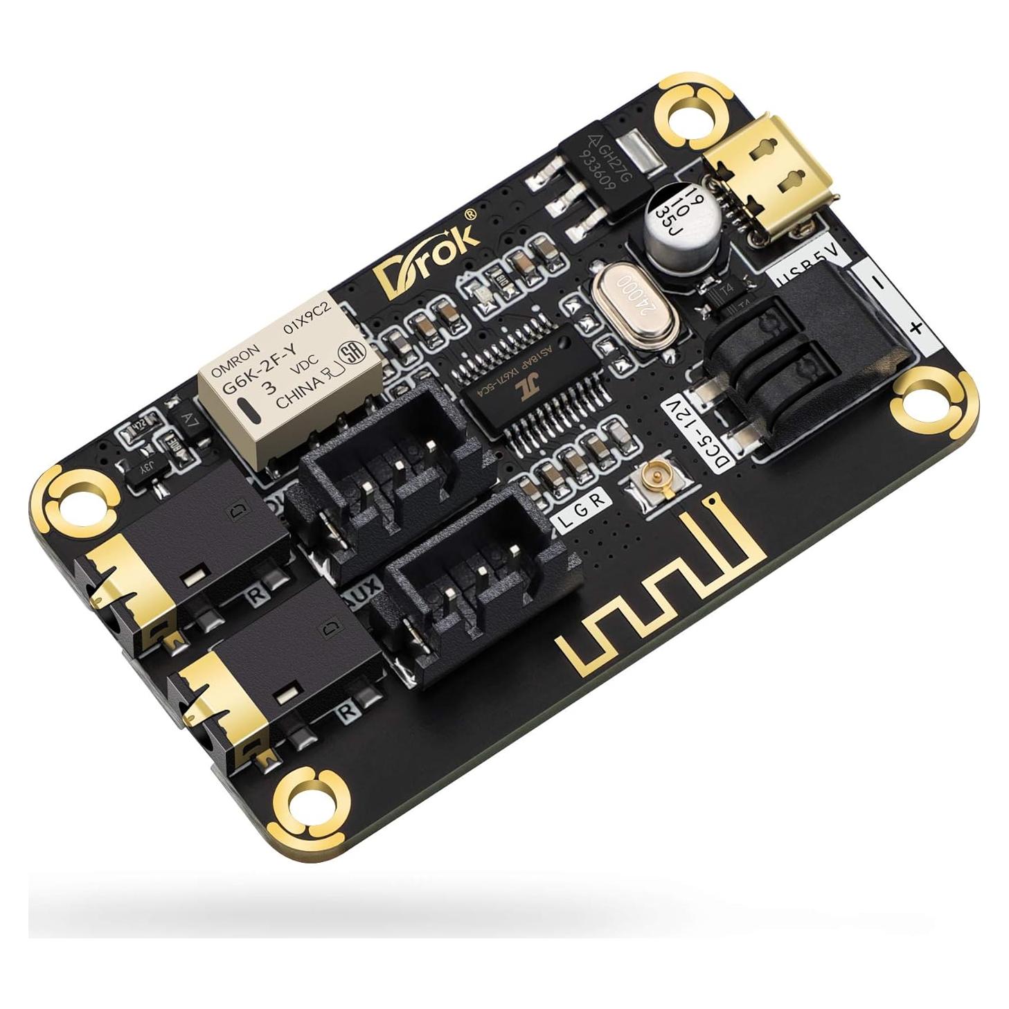 Receptor de Audio Bluetooth DROK 5V-12V Estéreo Inalámbrico