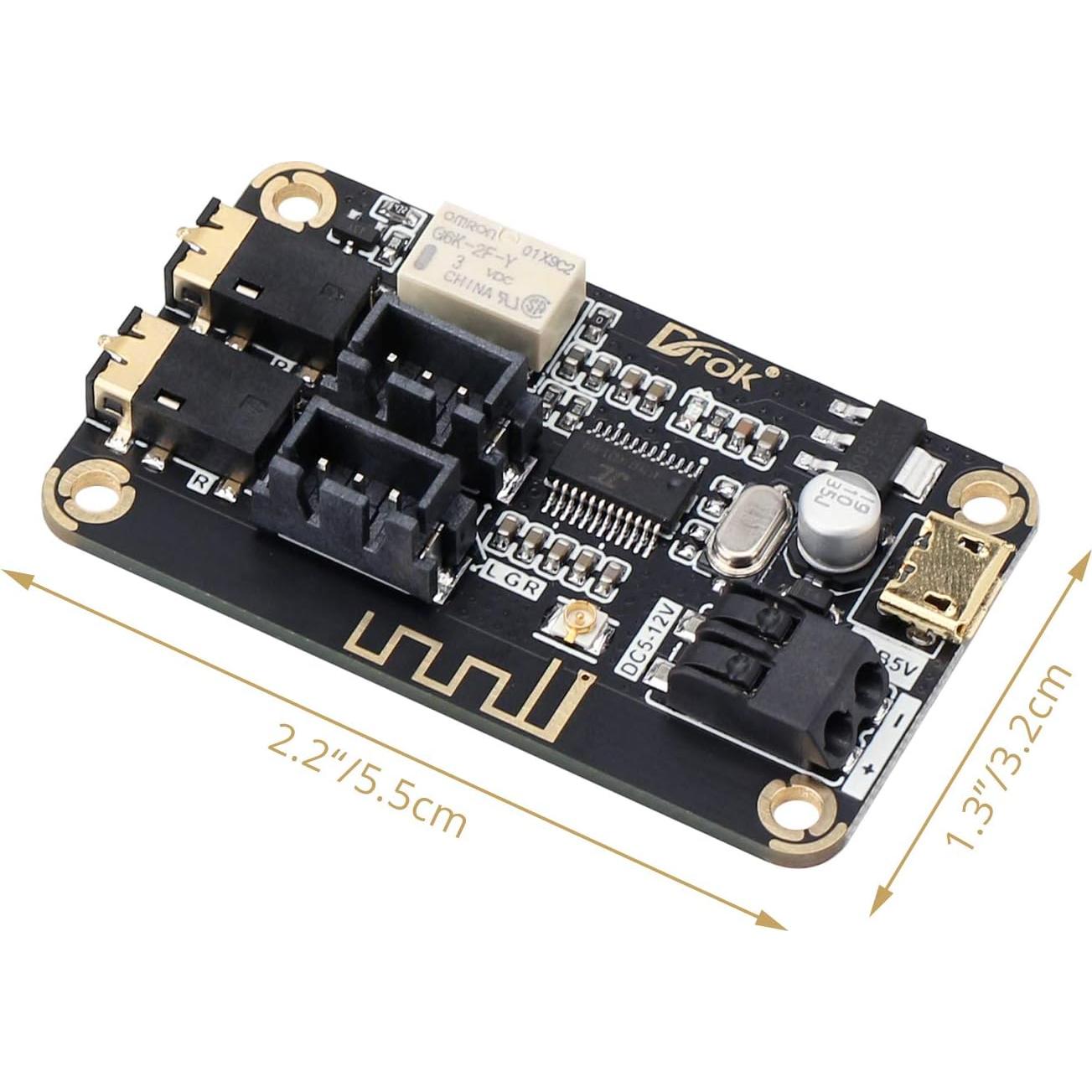 Receptor de Audio Bluetooth DROK 5V-12V Estéreo Inalámbrico
