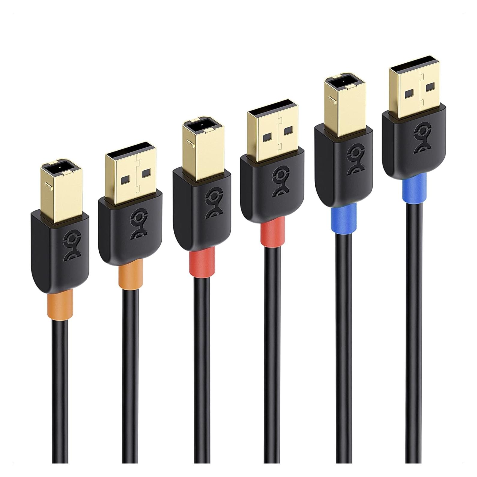 Paquete de 3 Cables USB A a B 4.57m Cable Matters