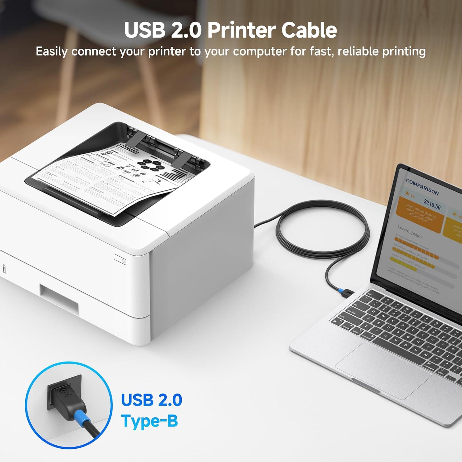Paquete de 3 Cables USB A a B 4.57m Cable Matters