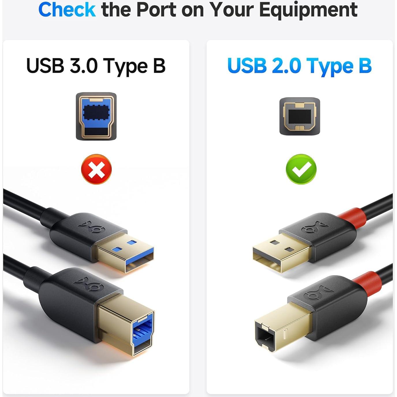 Paquete de 3 Cables USB A a B 4.57m Cable Matters