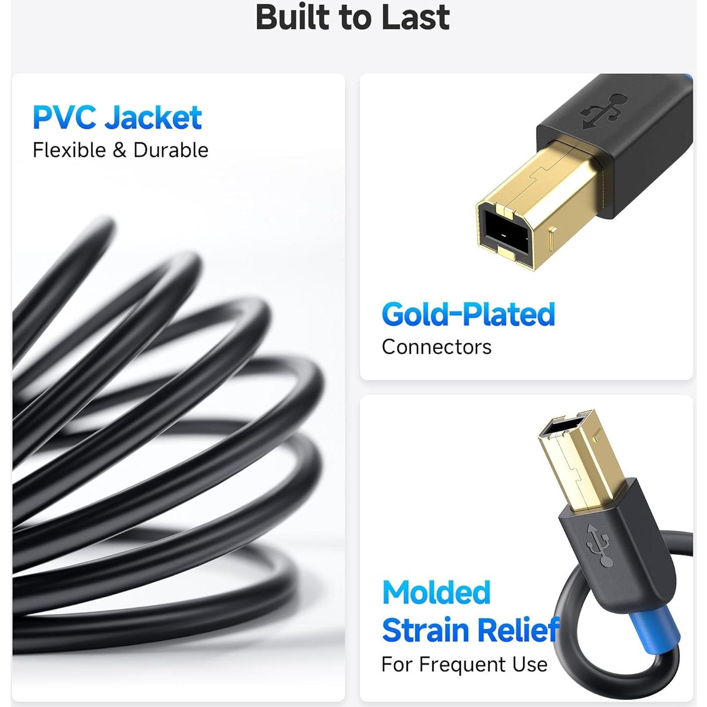 Paquete de 3 Cables USB A a B 4.57m Cable Matters