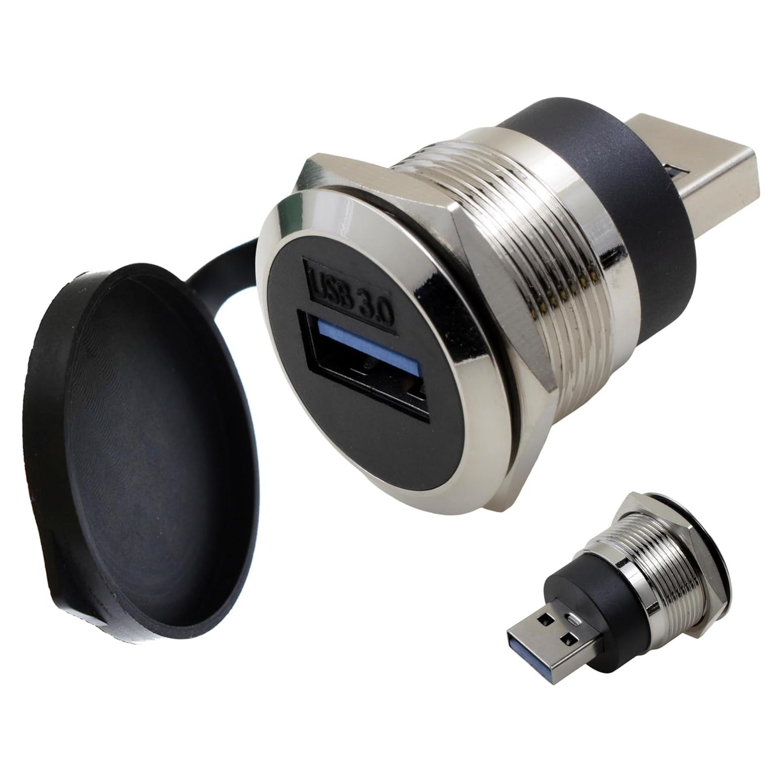 Adaptador USB 3.0 Macho a Hembra YiKaiEn, Impermeable y Duradero