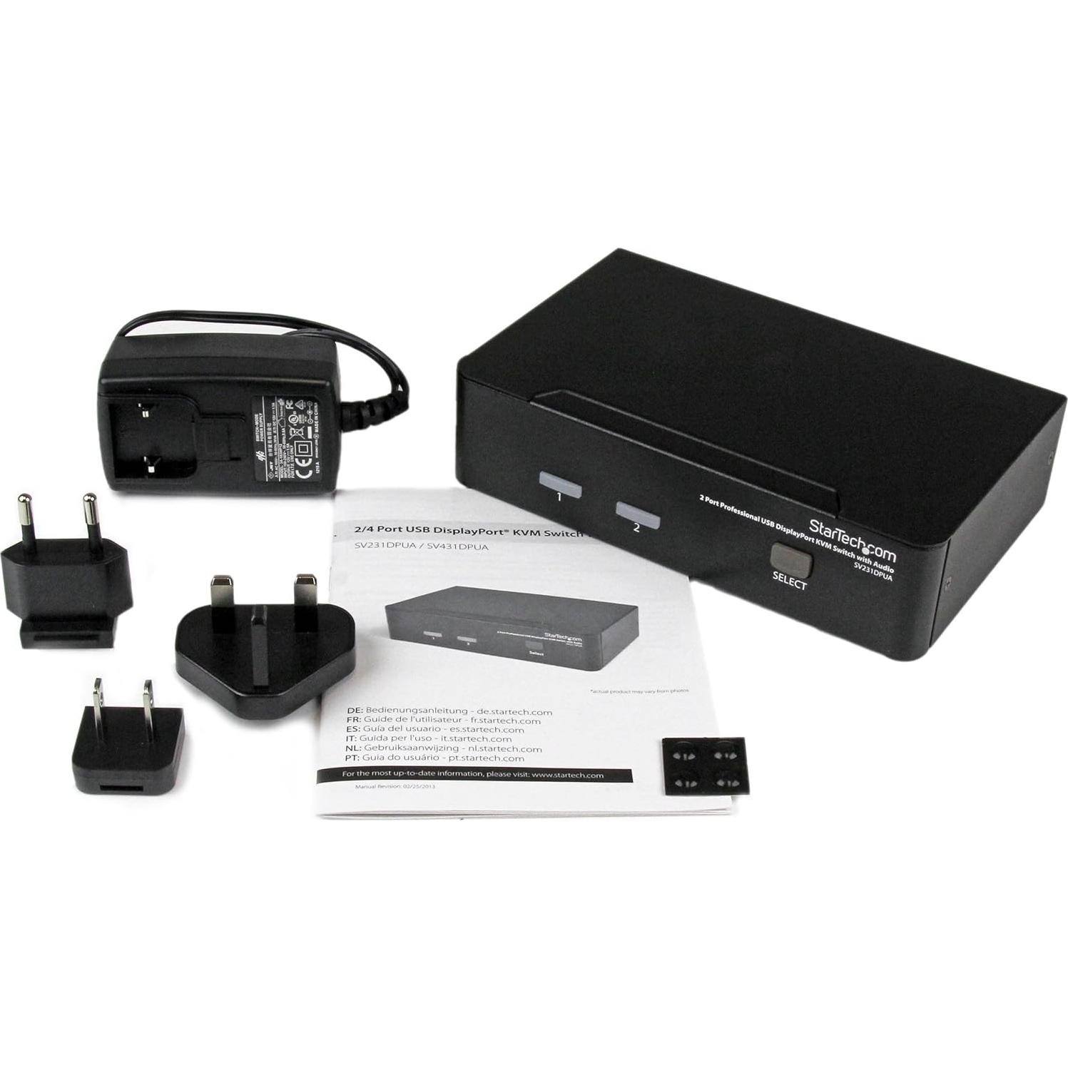 Interruptor KVM StarTech DisplayPort 2 Puertos 2560x1600