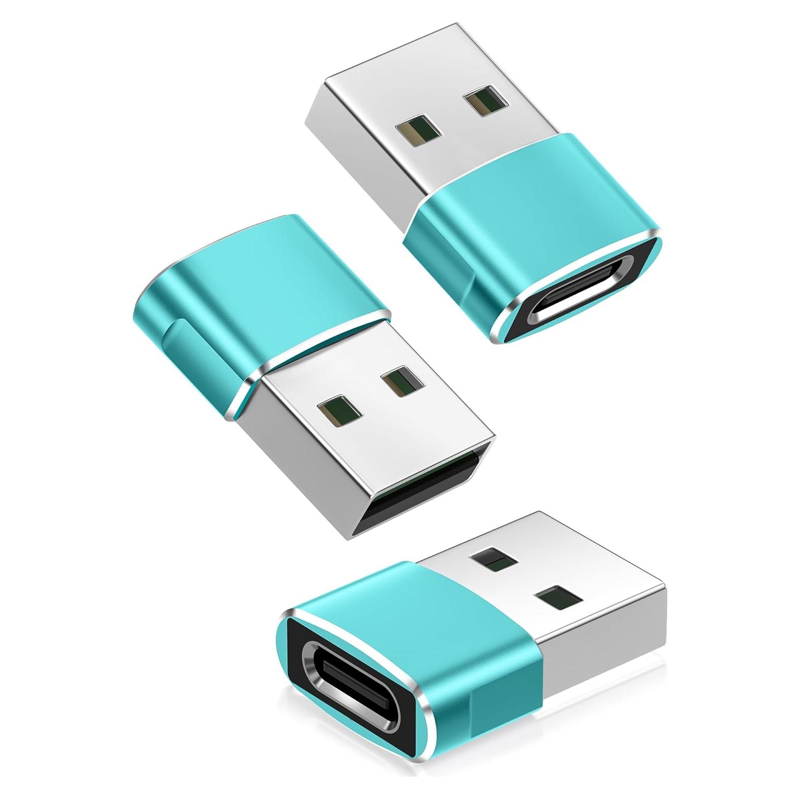 Adaptador USB C a USB A Basesailor Paquete de 3 Verde