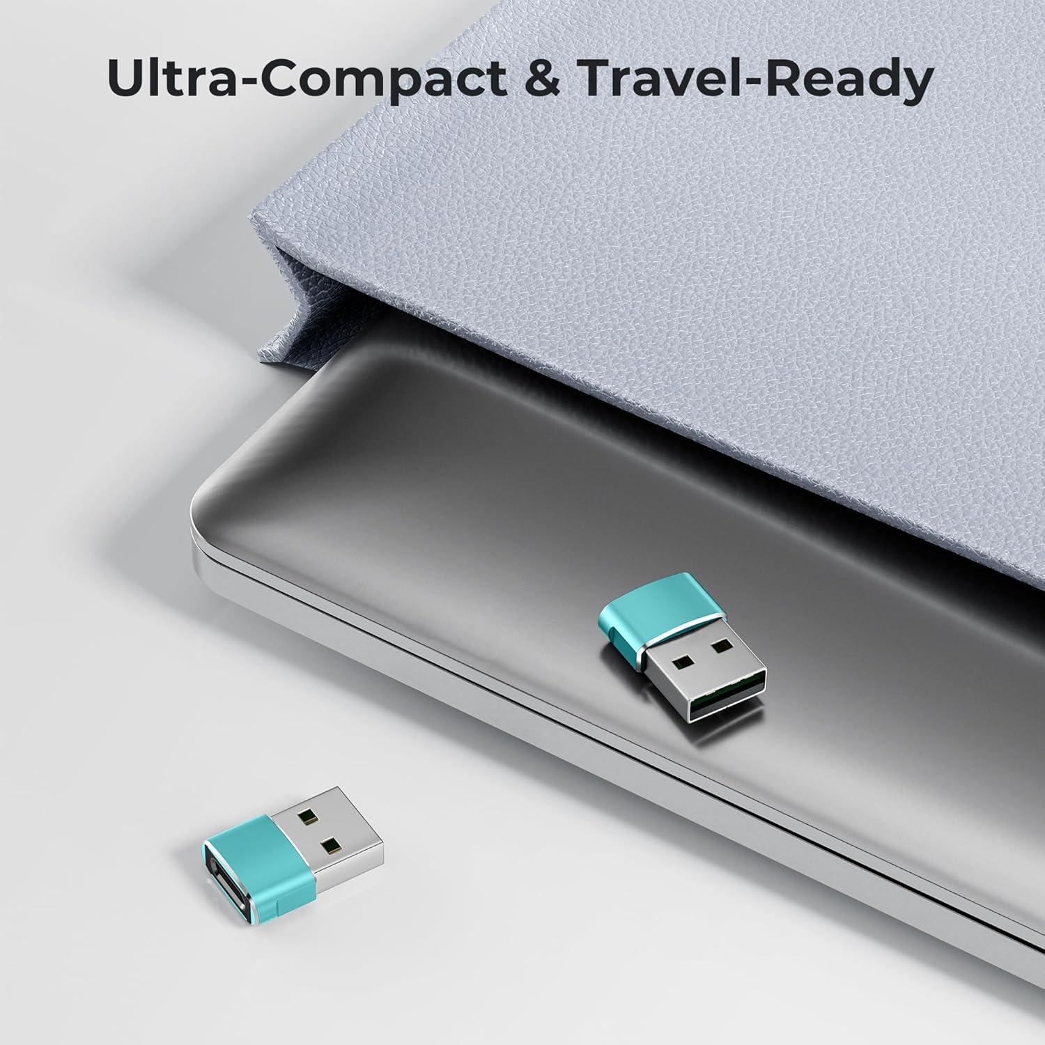 Adaptador USB C a USB A Basesailor Paquete de 3 Verde