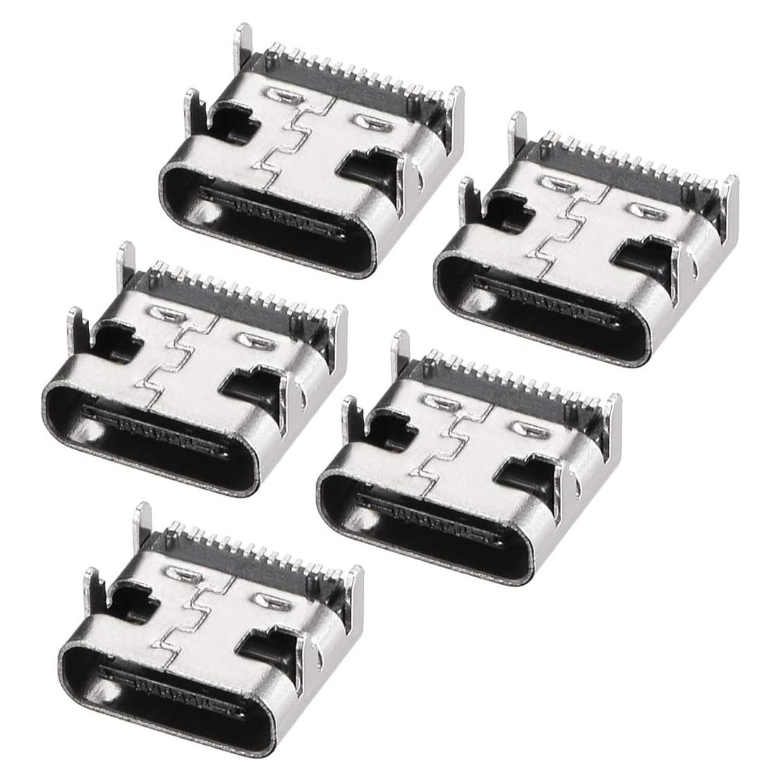 Conector USB Tipo C 3.1 Hembra 16 Pines Carga Rápida 5 Pcs