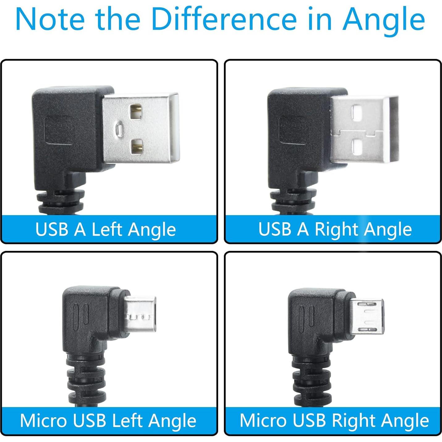 Cable Micro USB 25cm Maixbomr Carga Rápida 2A Ángulo 90°