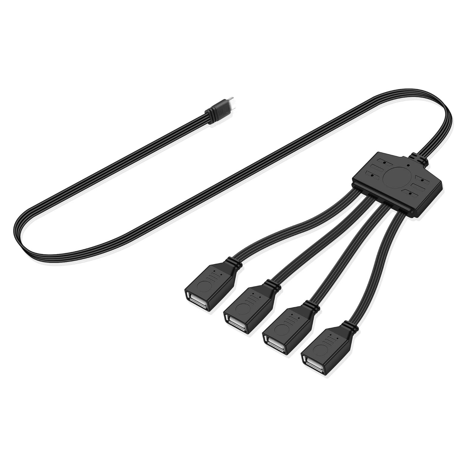 Cable divisor USB C a 4 USB A hembra 0.5m Shenzhenshi