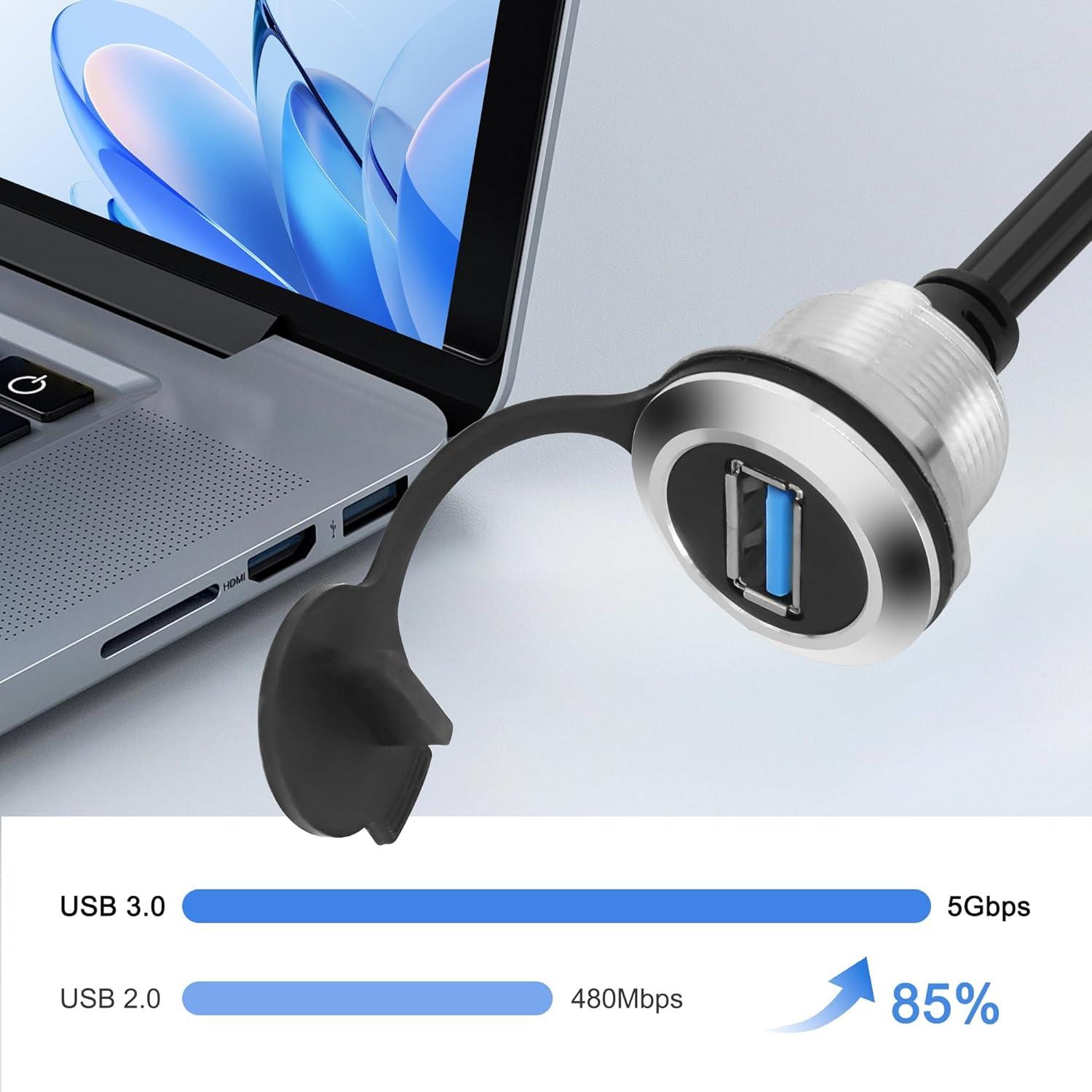 Cable de Montaje en Panel USB 3.0 Yingtuyou 1M Hembra a Macho