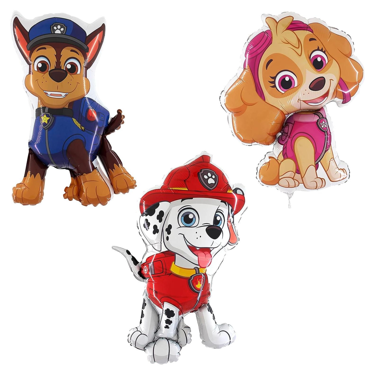 Pack de 3 Globos de Foil Toyland Paw Patrol - Marshall, Skye y Chase