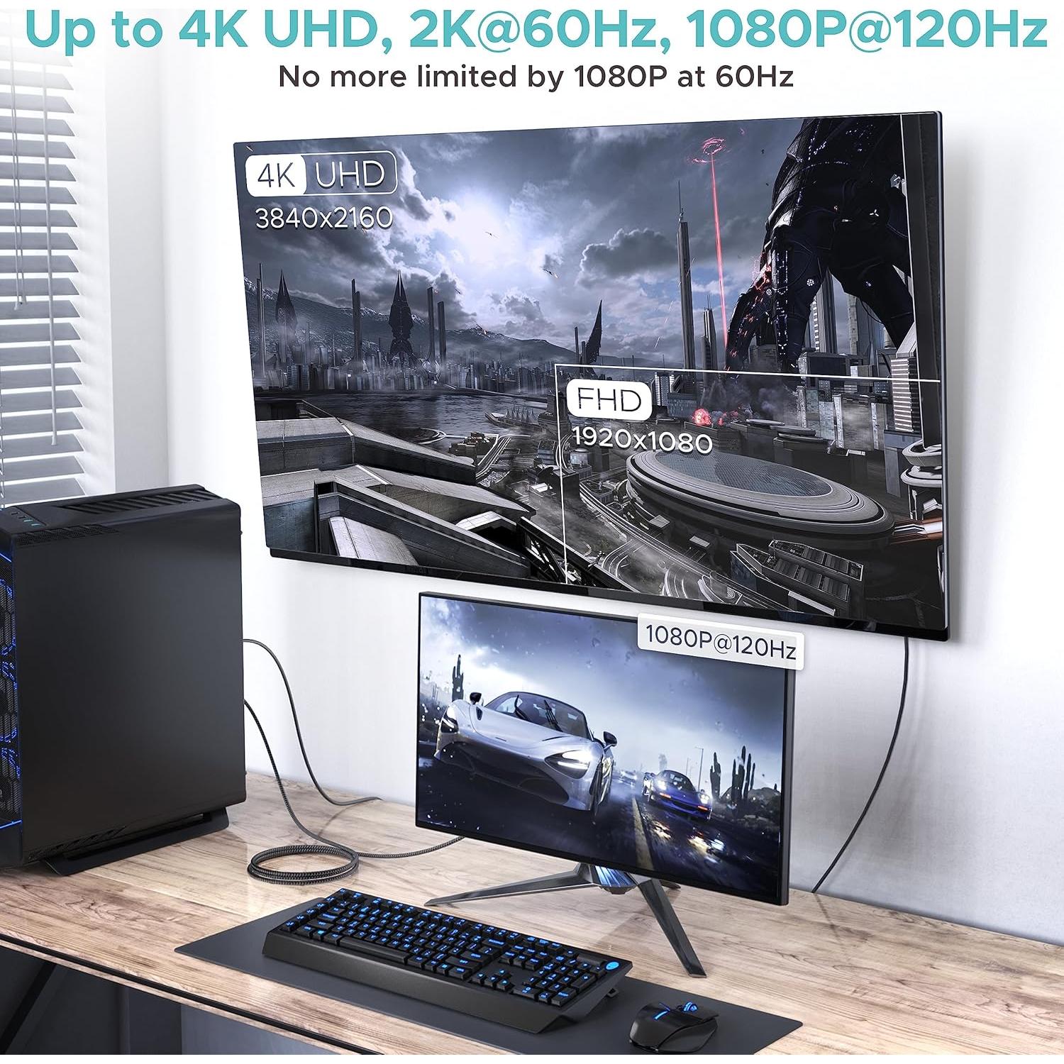 Cable DisplayPort a HDMI WARRKY 4K 30Hz 1.83m Unidireccional