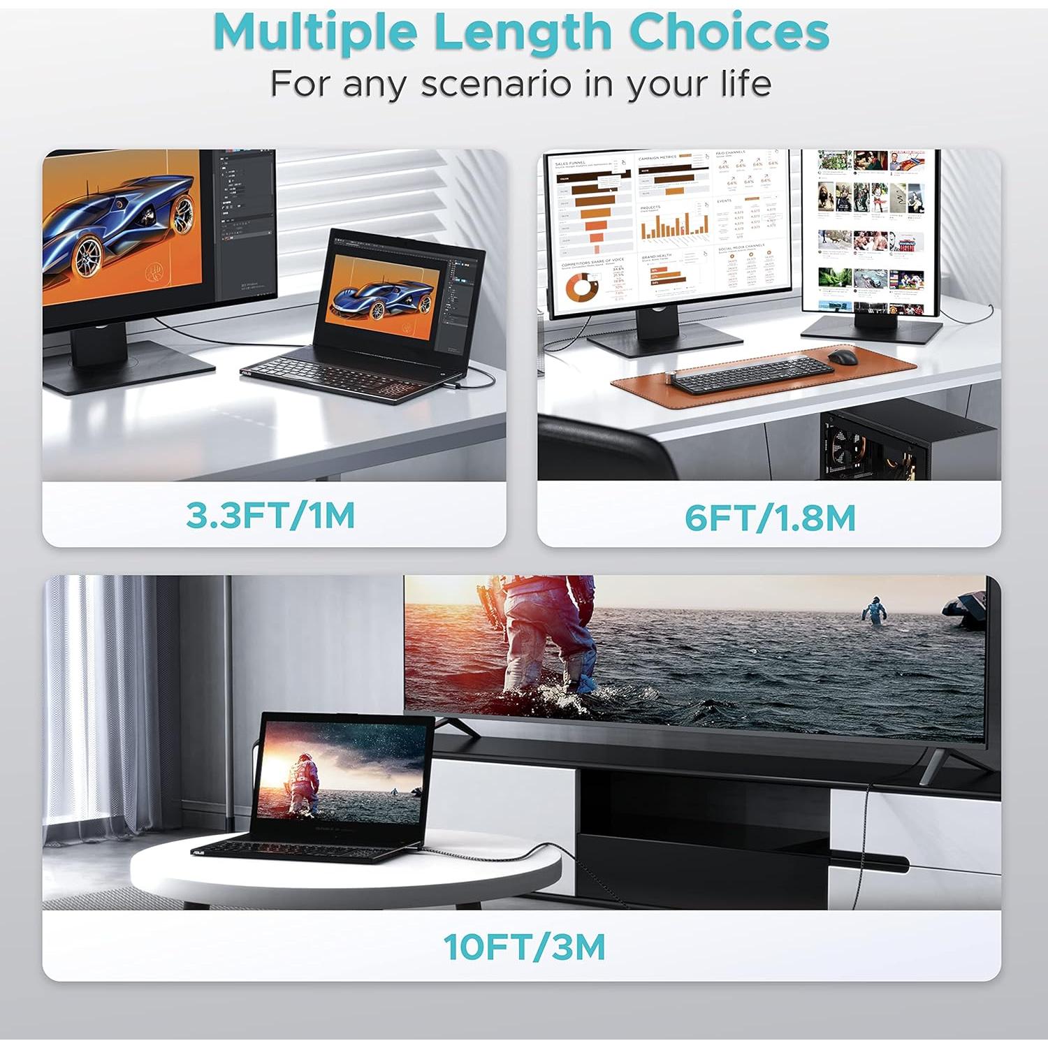 Cable DisplayPort a HDMI WARRKY 4K 30Hz 1.83m Unidireccional