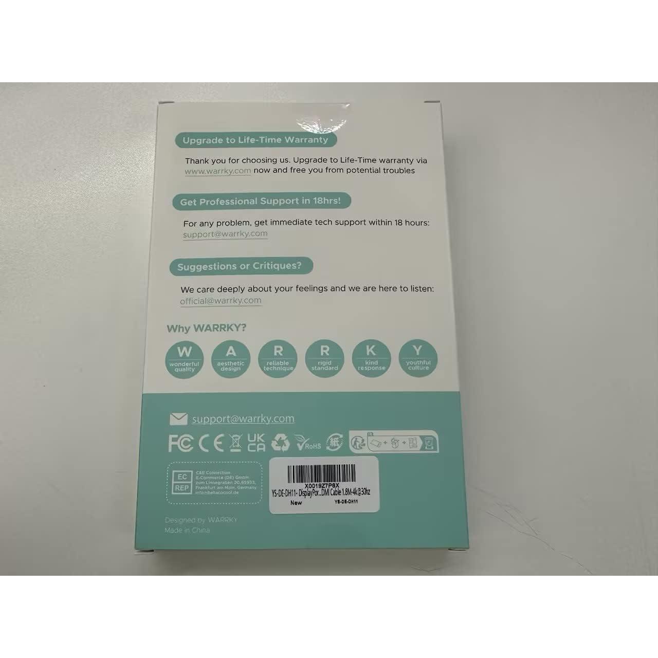 Cable DisplayPort a HDMI WARRKY 4K 30Hz 1.83m Unidireccional