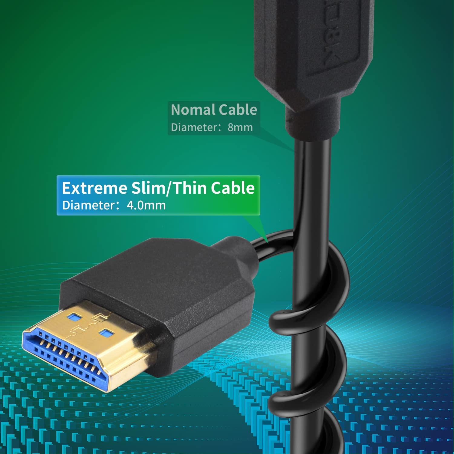Cable HDMI Enrollado 8K Duttek 1.2M Macho a Macho Ultra Delgado