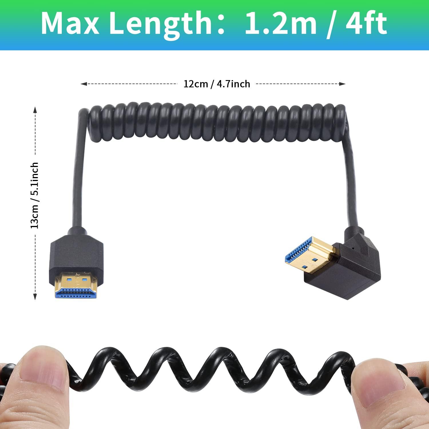Cable HDMI Enrollado 8K Duttek 1.2M Macho a Macho Ultra Delgado