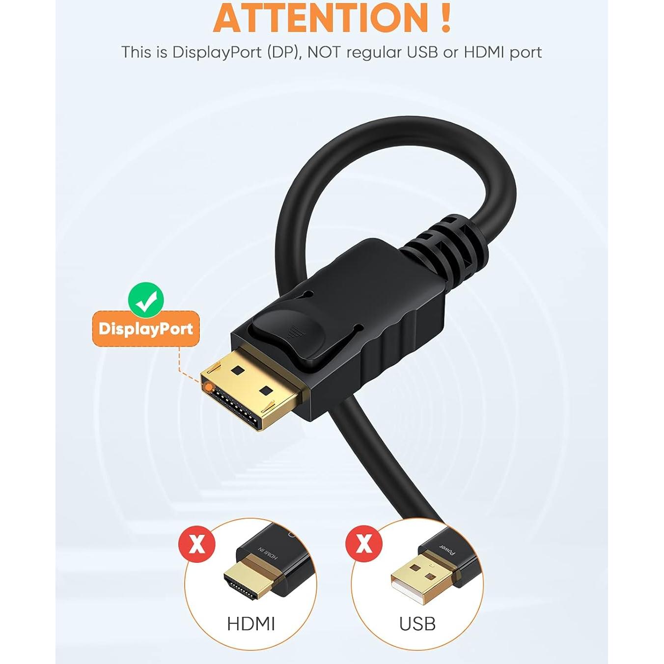 Cable DisplayPort a VGA 6 Pies CableCreation Paquete de 2