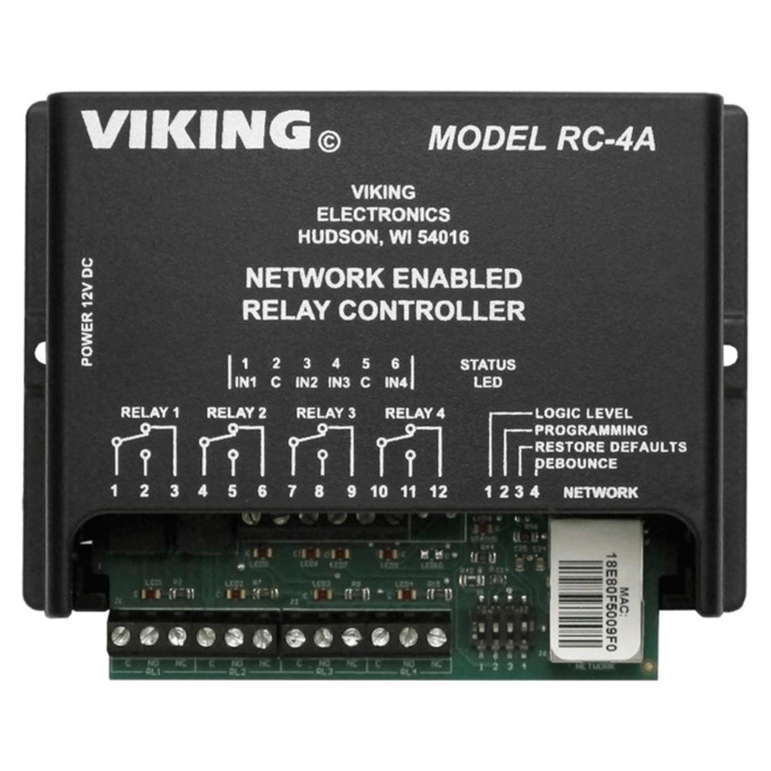 Controlador de Relé en Red VIKING RC-4A 4 Relés 0.68kg