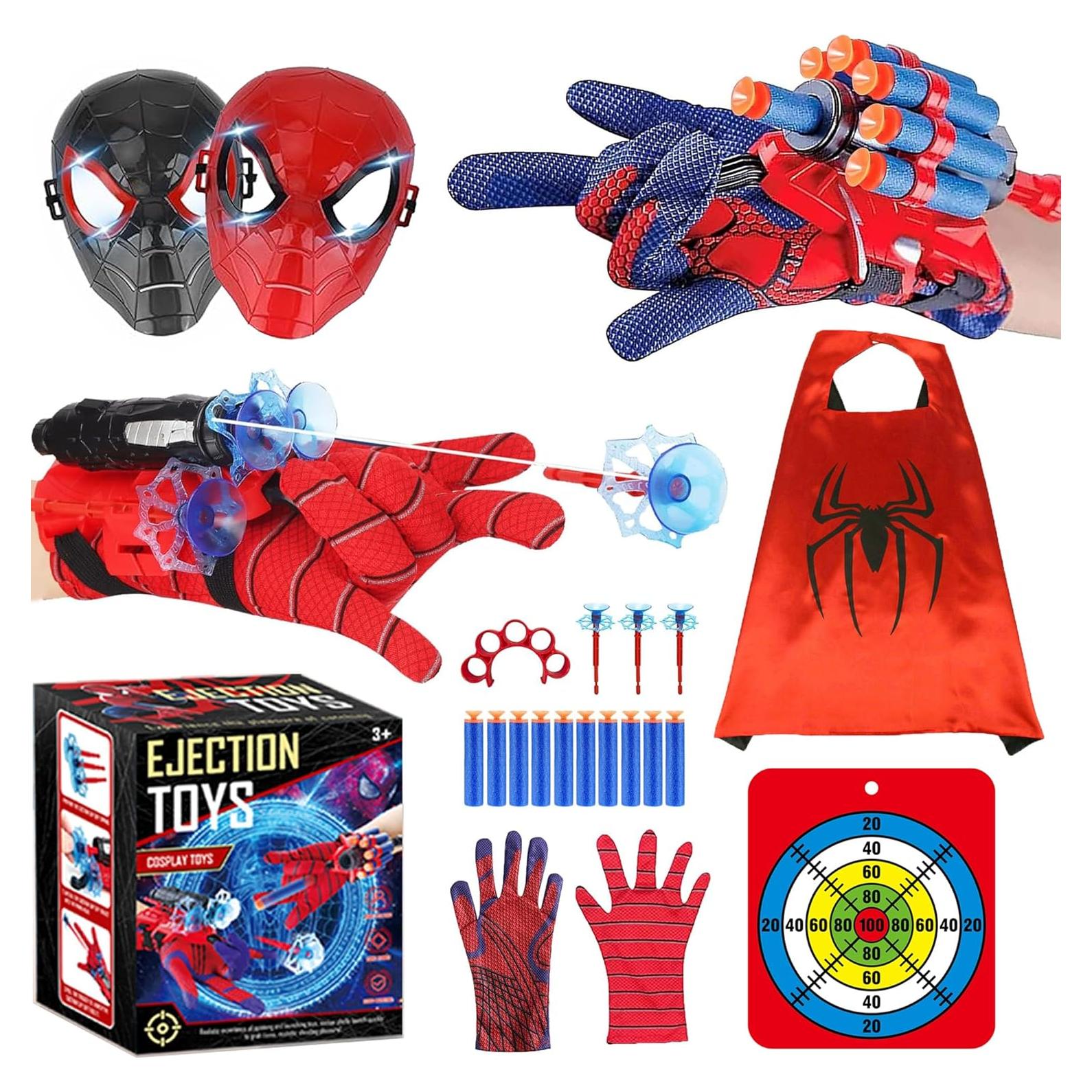Juego de Lanzador de Cuerda Spider-Man mmitlink - 2 Lanzadores, Guantes y Más