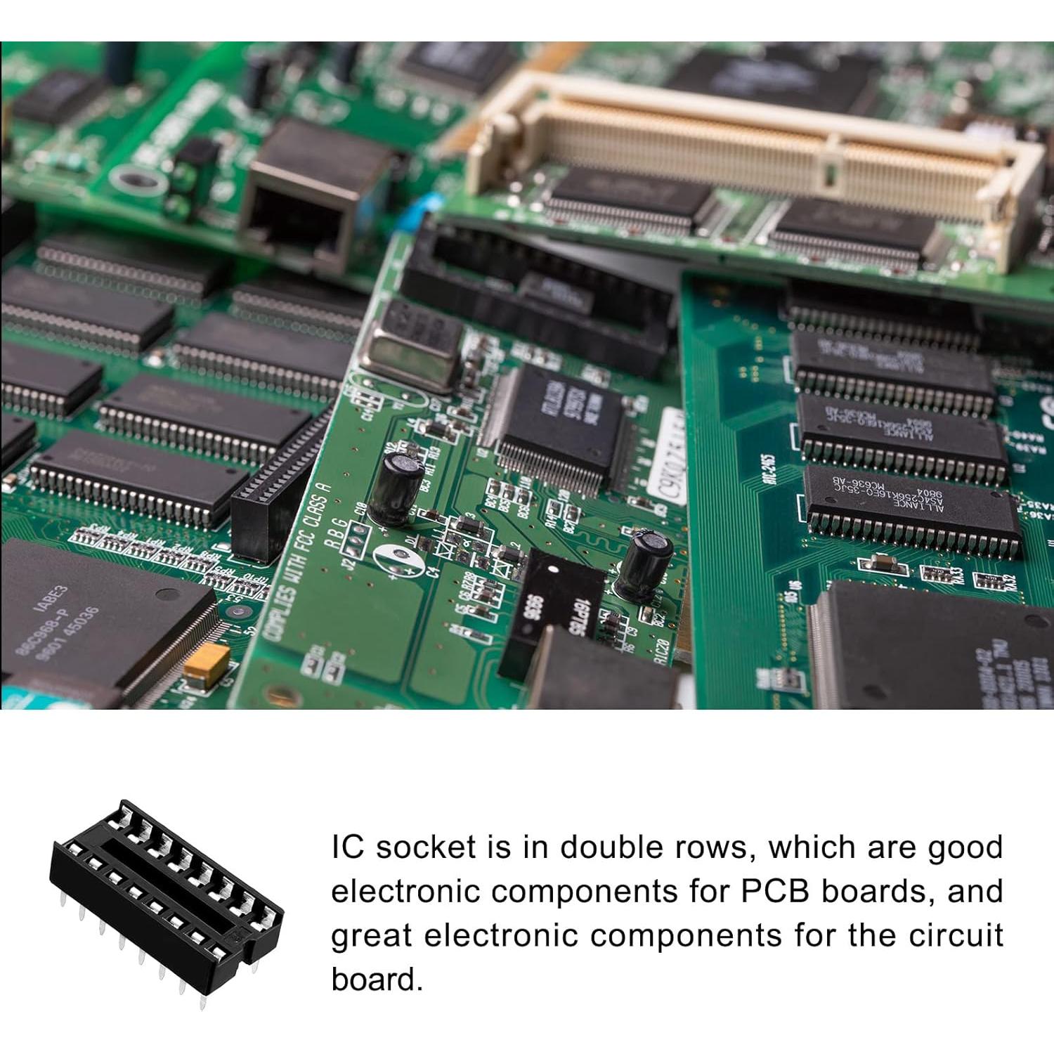 Adaptador zócalo DIP IC 16 pines 2.54mm Rebower - 10 piezas
